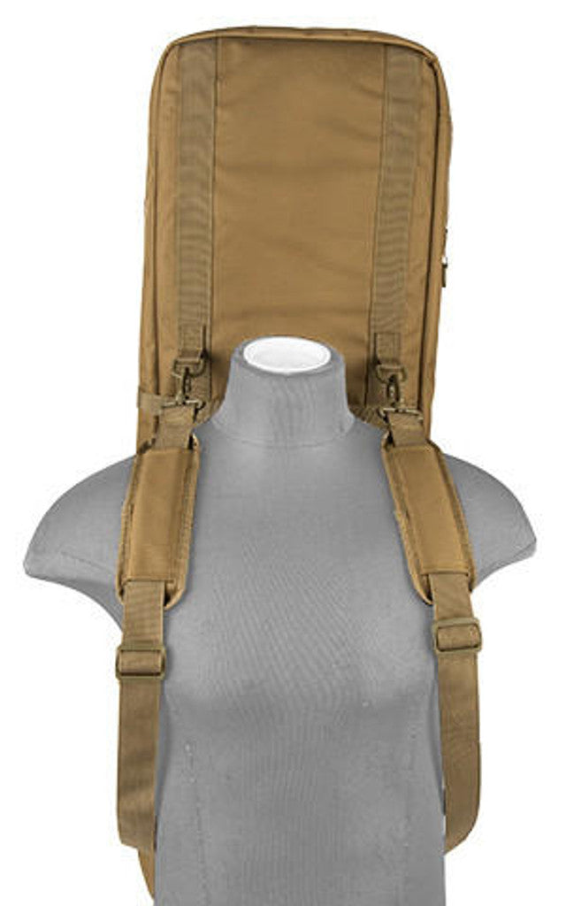 Lancer Tactical 1000D Nylon 3-Way Carry 43" Double Rifle Gun Bag, Khaki