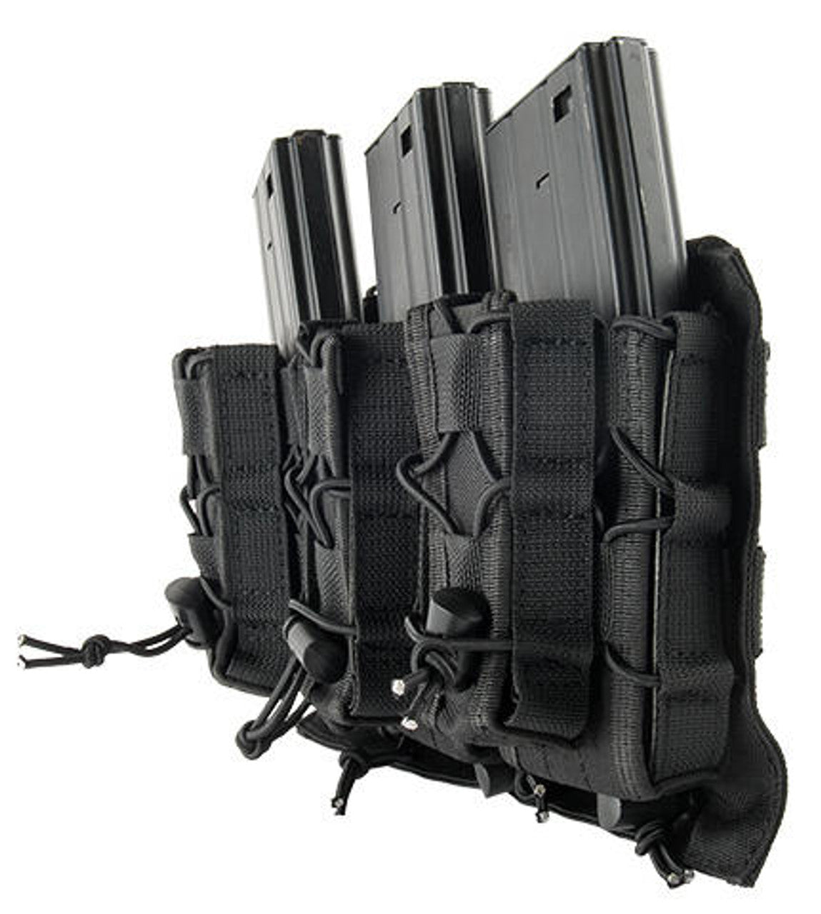 Lancer Tactical 1000D Nylon MOLLE 2-1 M4/Pistol Mag Pouch, Black