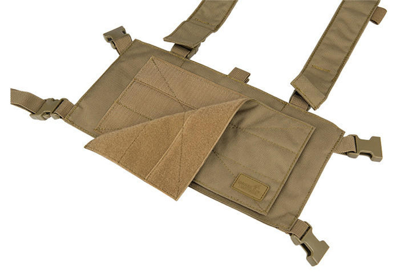 Lancer Tactical 1000D Nylon Quad M4 And Pistol Mag Chest Rig, Tan