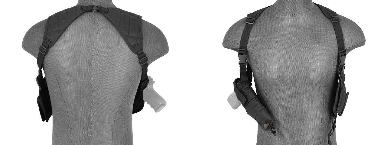 Lancer Tactical 349BN Nylon Vertical Shoulder Holster, Black