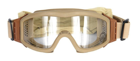 Lancer Tactical Airsoft Safety Goggles, Basic, Desert Tan Frame, Clear Lens