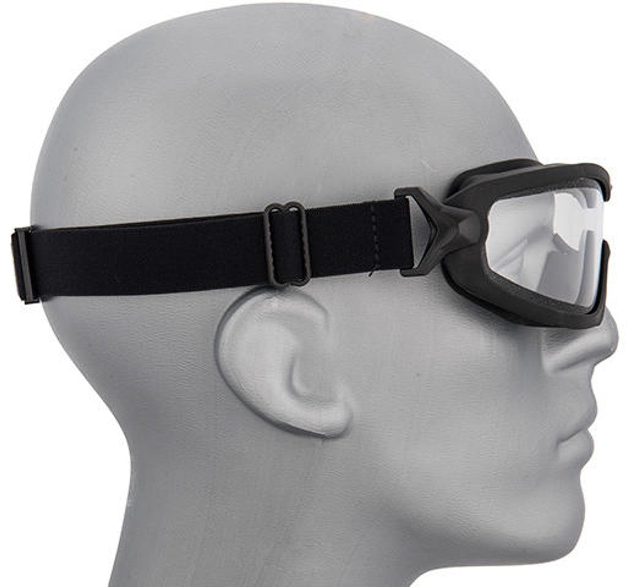 Lancer Tactical Double Layer Airsoft Goggles with Clear Lens, Black