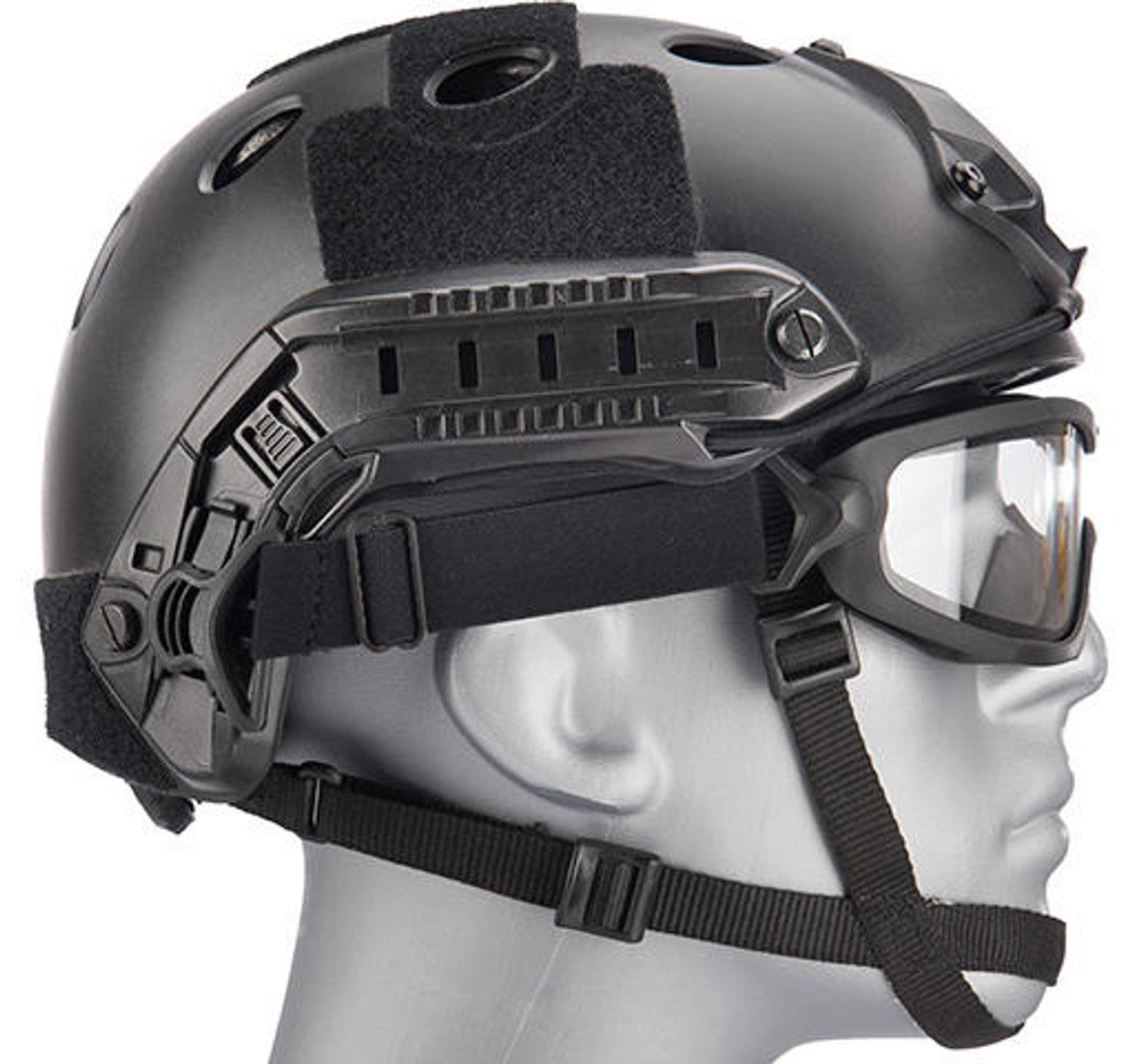 Lancer Tactical Double Layer Airsoft Goggles with Clear Lens, Black