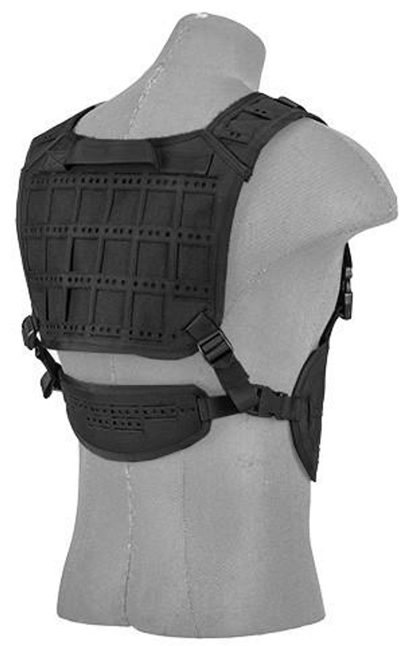 Lancer Tactical Laser Cut Airsoft Chest Rig w/ Sling, Black