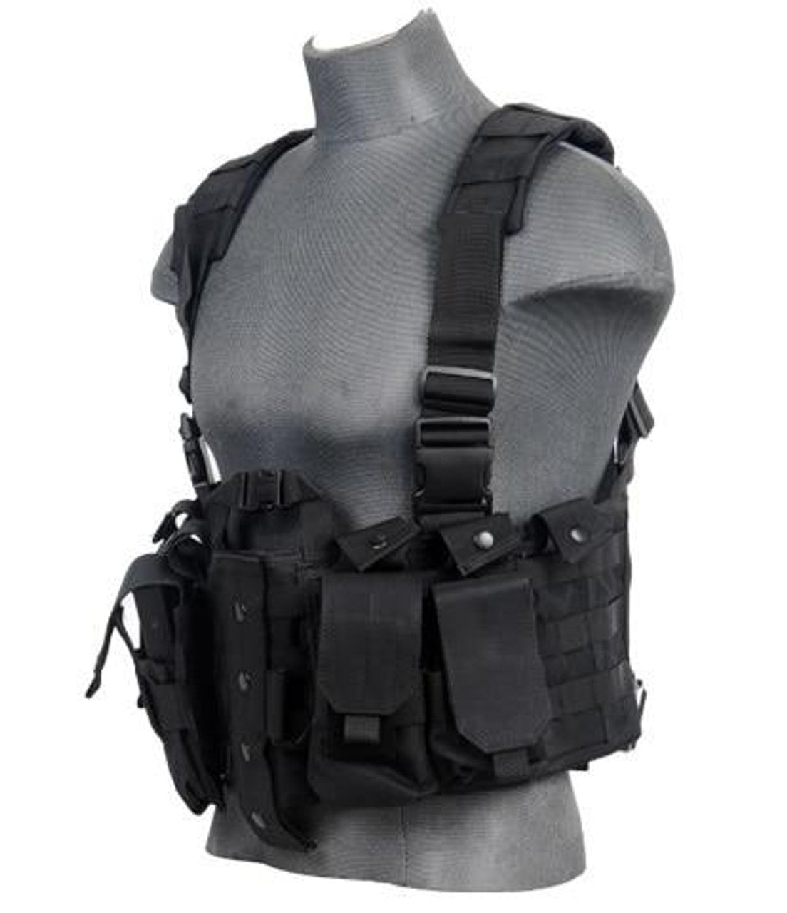 Lancer Tactical Nylon M4 Chest Harness, Black