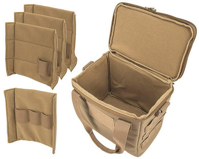 Lancer Tactical Nylon Pistol Range Bag, Tan