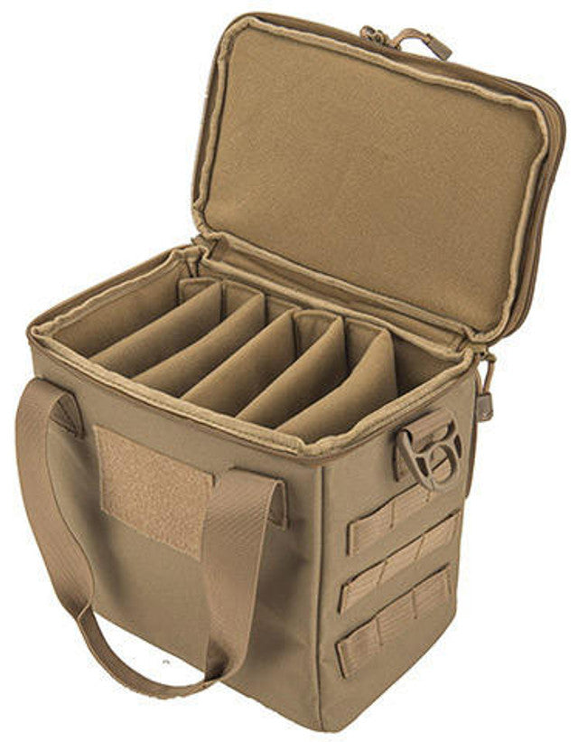 Lancer Tactical Nylon Pistol Range Bag, Tan