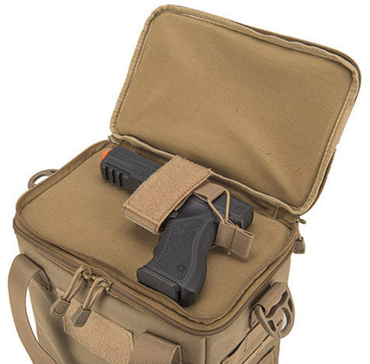 Lancer Tactical Nylon Pistol Range Bag, Tan