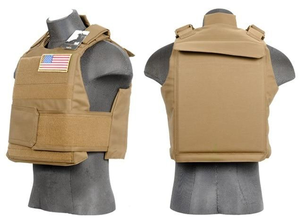 Lancer Tactical Tan Airsoft Body Armor Vest