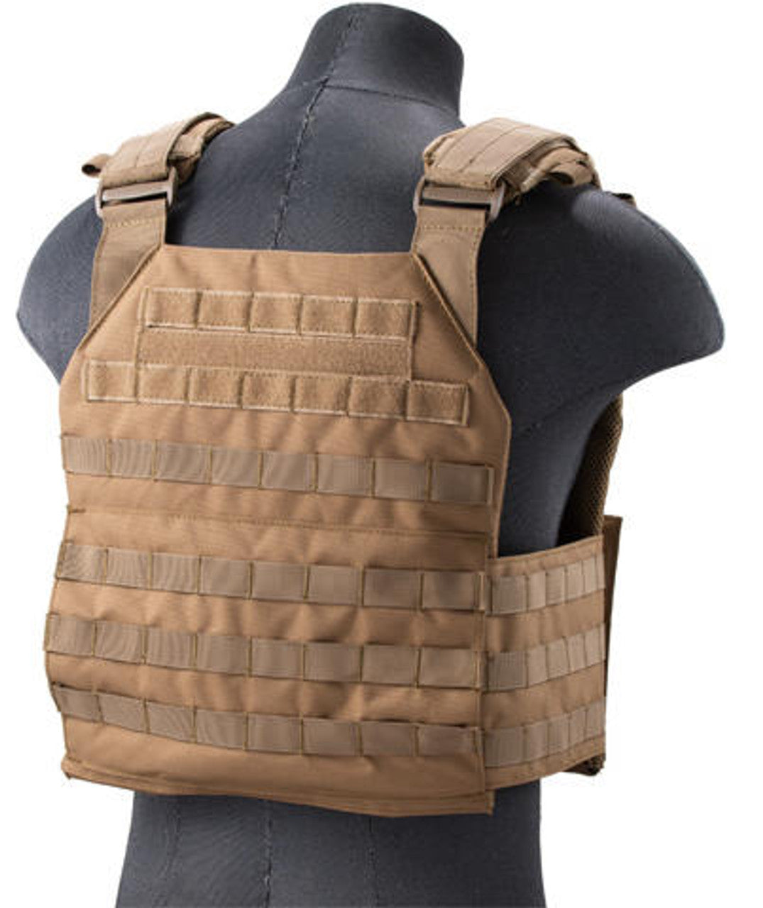 Lancer Tactical Vest with Molle Webbing and Detachable Buckles, Tan