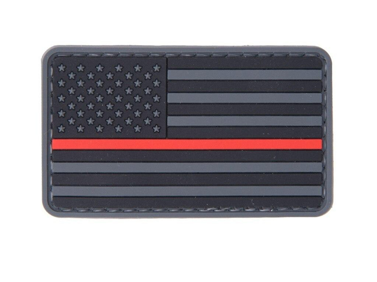 Thin Red Line American Flag PVC Velcro Patch