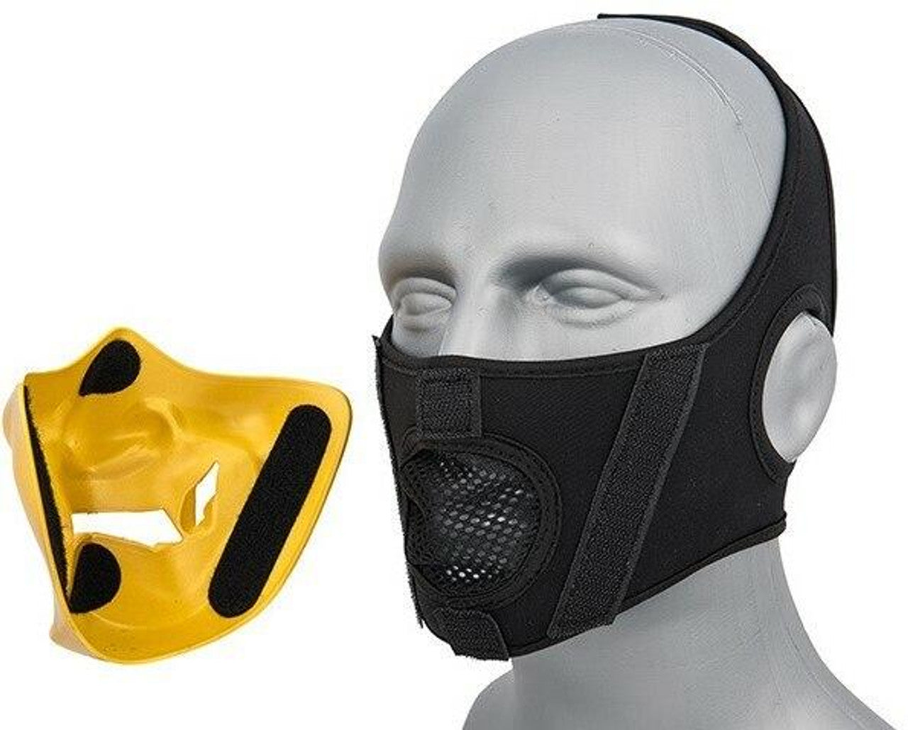 Yokai Ogre Padded Polymer Lower Face Mask, Gold