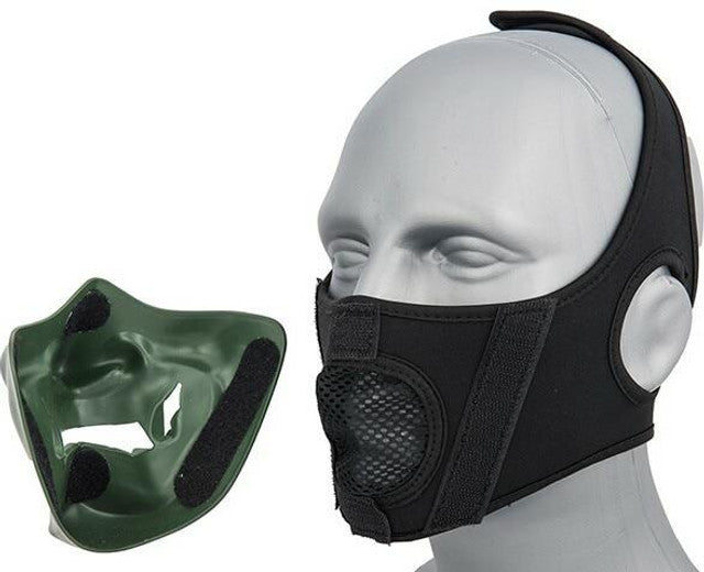 Yokai Ogre Padded Polymer Lower Face Mask, Green