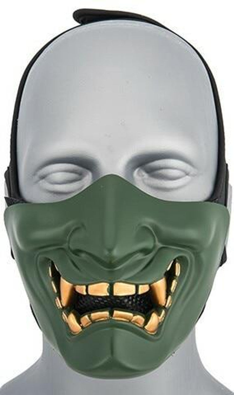 Yokai Ogre Padded Polymer Lower Face Mask, Green