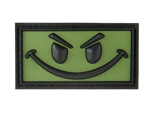 Big Evil Smiley PVC Morale Patch, OD Green