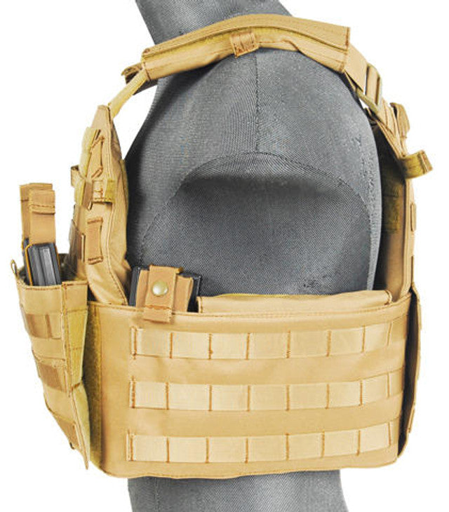 Lancer Tactical 311T2N 1000D Nylon Airsoft Molle Plate Carrier, Tan