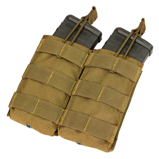 Condor MOLLE Double M4/M16 Open Top Magazine Pouch, Coyote Brown