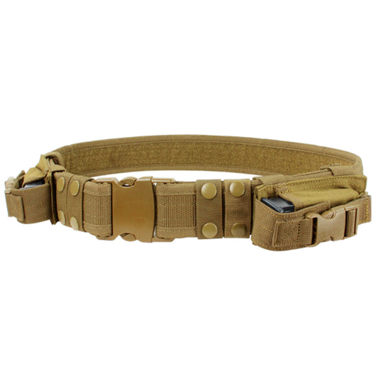 Condor Tactical Belt with Dual Pistol Mag Pouches, Coyote