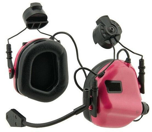 Earmor M32H MOD3 Tactical Communication Hearing Protector for FAST Helmet, Pink