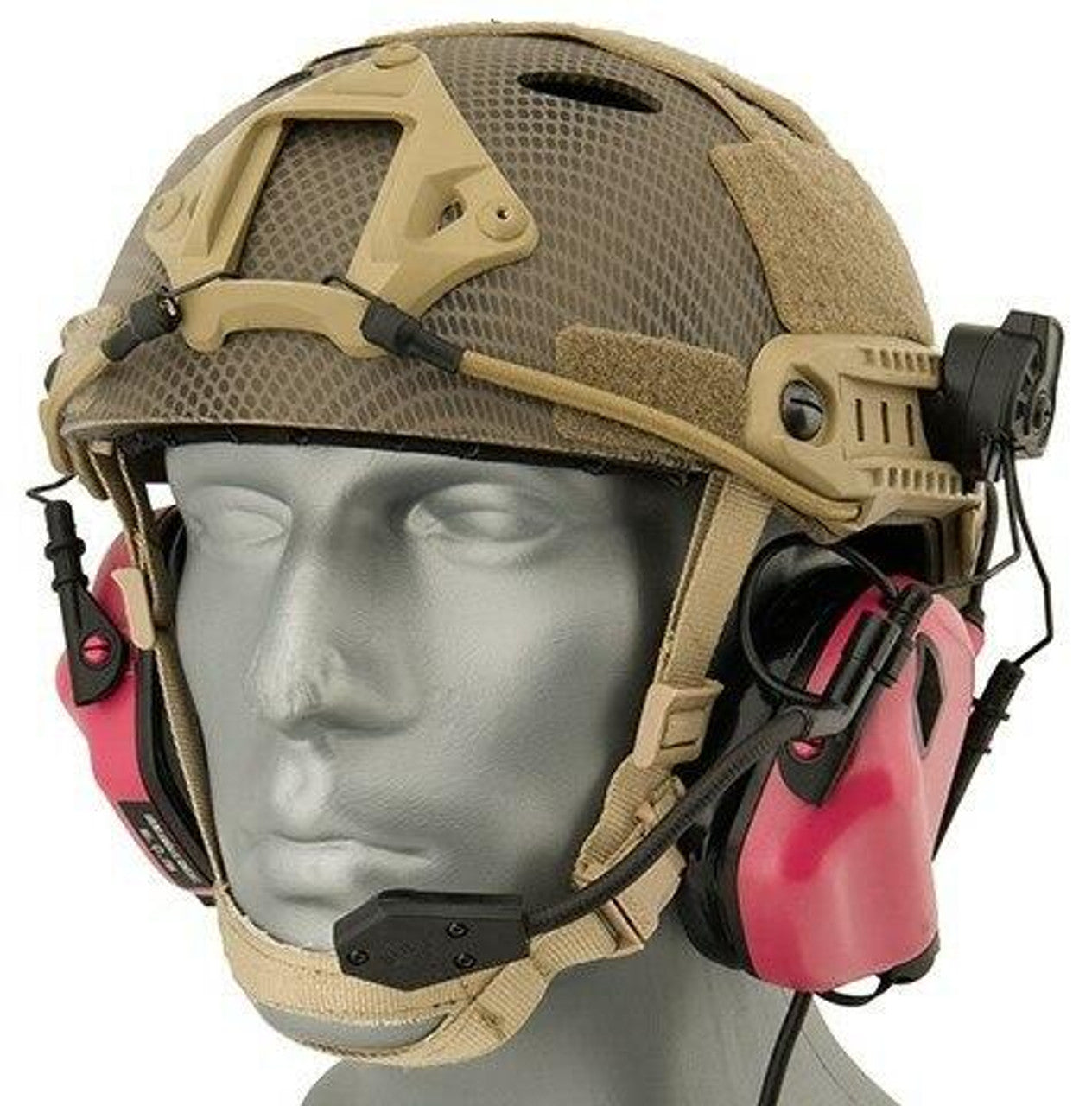 Earmor M32H MOD3 Tactical Communication Hearing Protector for FAST Helmet, Pink