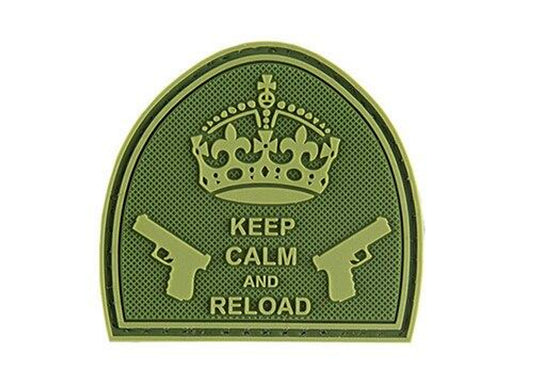 G-Force Keep Calm and Reload PVC Morale Patch, OD Green