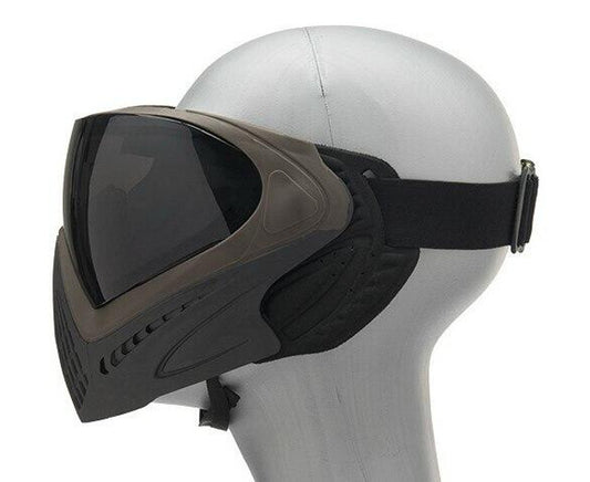 G-Force Modern Full Face Mask w/ Black Lens, Gray / Brown