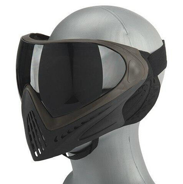 G-Force Modern Full Face Mask w/ Black Lens, Gray / Brown