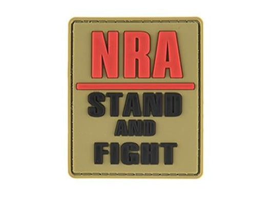 G-Force NRA Stand and Fight PVC Morale Patch, Tan