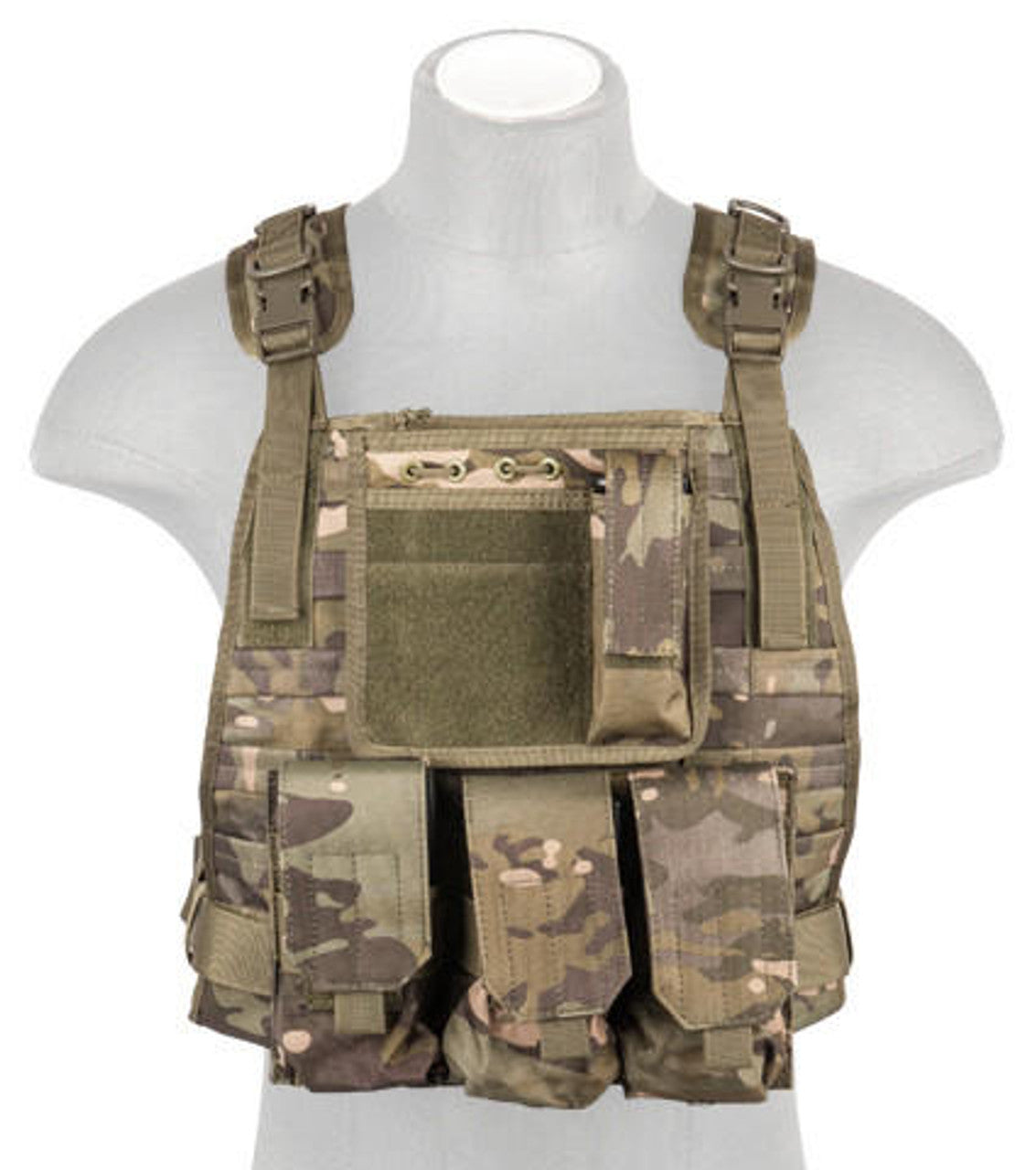 Lancer Tactical 1000D Molle Tactical Vest, Camo Tropic