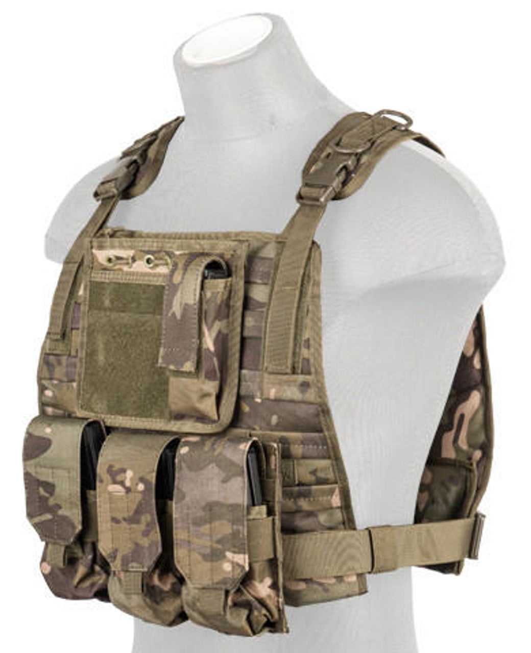 Lancer Tactical 1000D Molle Tactical Vest, Camo Tropic