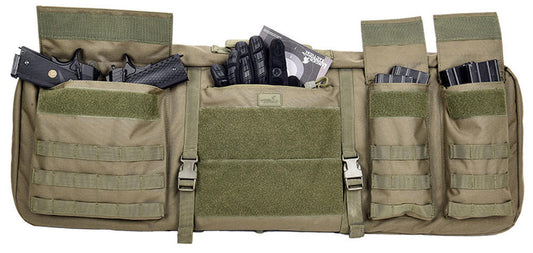 Lancer Tactical 1000D Nylon 3-Way Carry 35" Double Rifle Gun Bag, Green