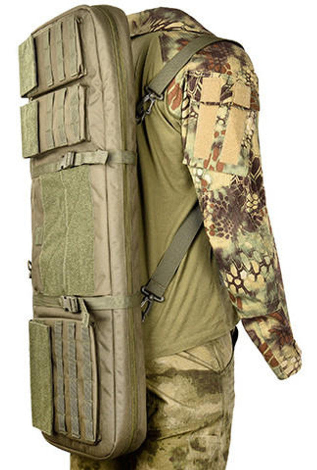 Lancer Tactical 1000D Nylon 3-Way Carry 35" Double Rifle Gun Bag, Green