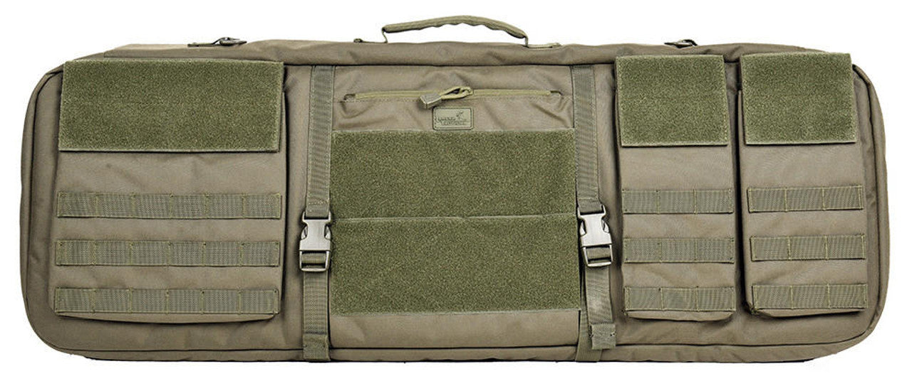 Lancer Tactical 1000D Nylon 3-Way Carry 35" Double Rifle Gun Bag, Green