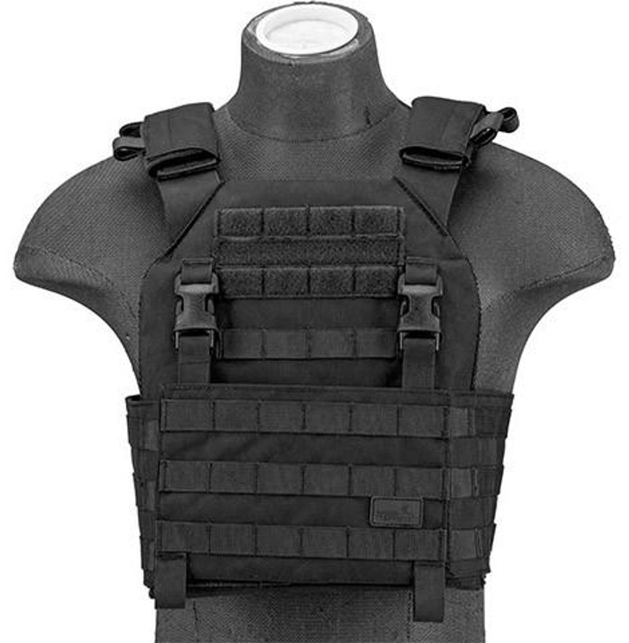 Lancer Tactical 1000D Nylon Buckle Up Assault Plate Carrier, Black