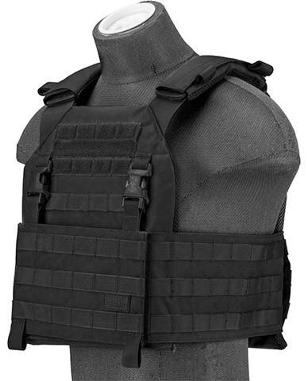 Lancer Tactical 1000D Nylon Buckle Up Assault Plate Carrier, Black