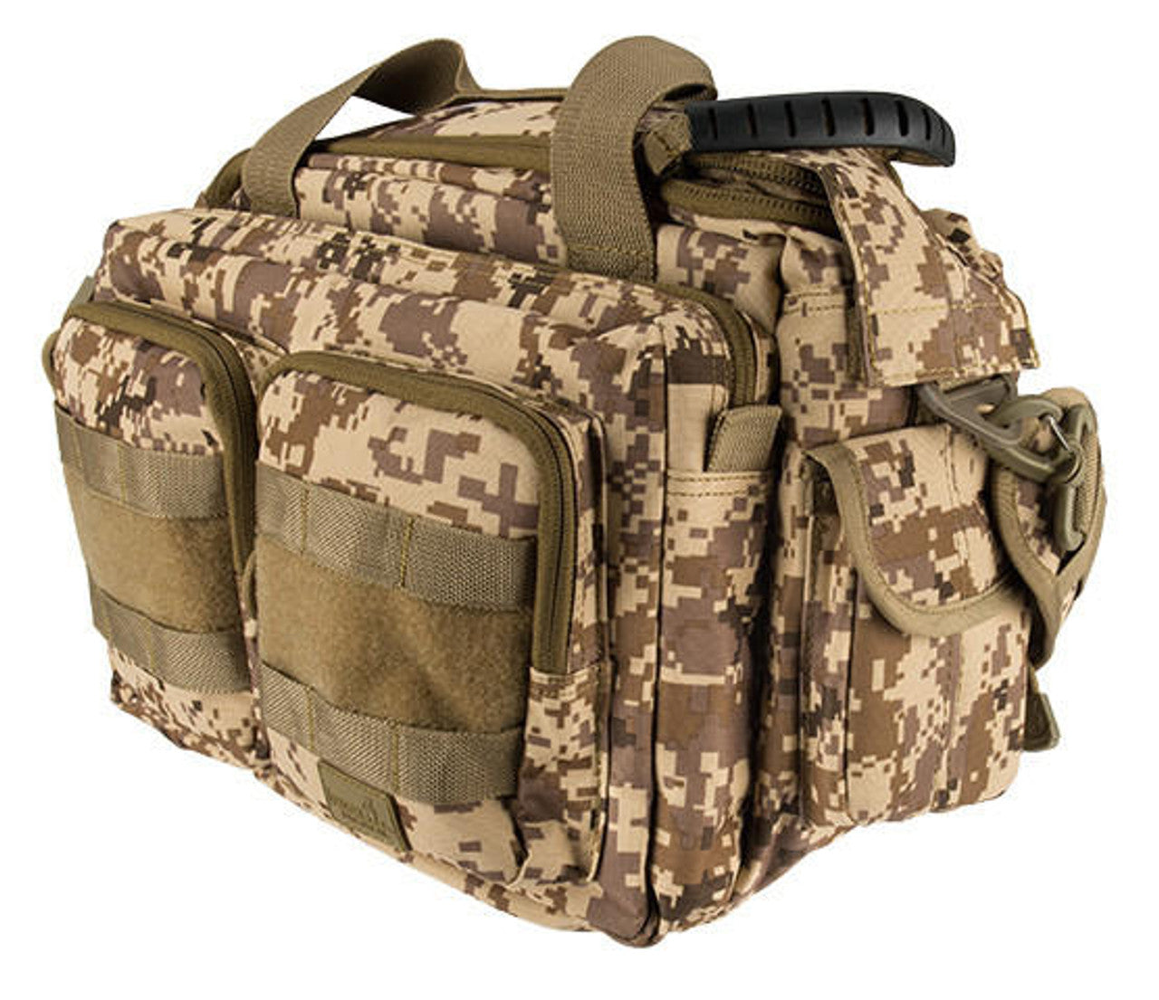 Lancer Tactical 1000D Polyester Small Range Molle Bag, Desert Digital