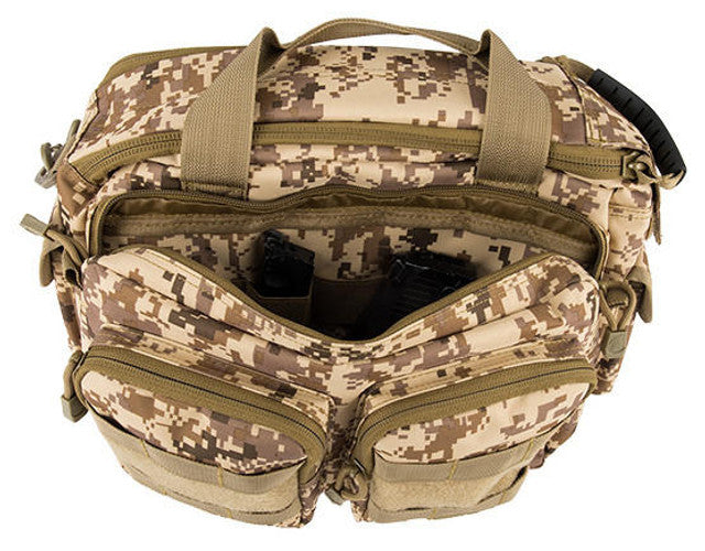 Lancer Tactical 1000D Polyester Small Range Molle Bag, Desert Digital