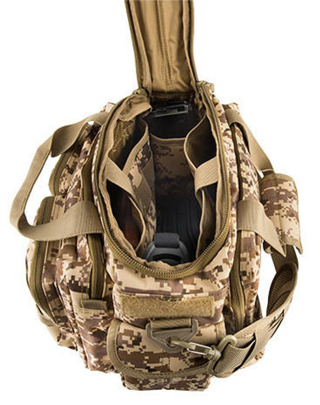 Lancer Tactical 1000D Polyester Small Range Molle Bag, Desert Digital