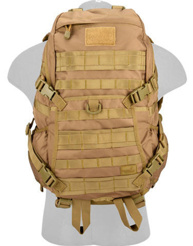 Lancer Tactical 600D Nylon EDC Fast Molle Backpack, Khaki