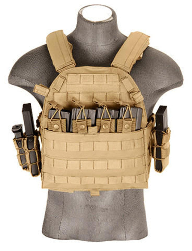 Lancer Tactical 69T4 1000D Nylon Tactical Vest, Tan