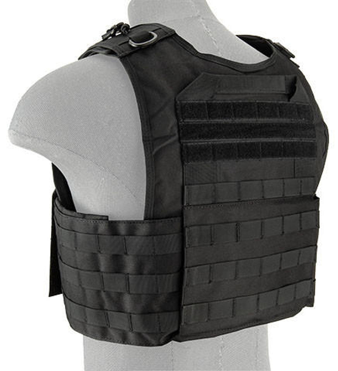 Lancer Tactical Battle 1000D Nylon Molle Plate Carrier, Black