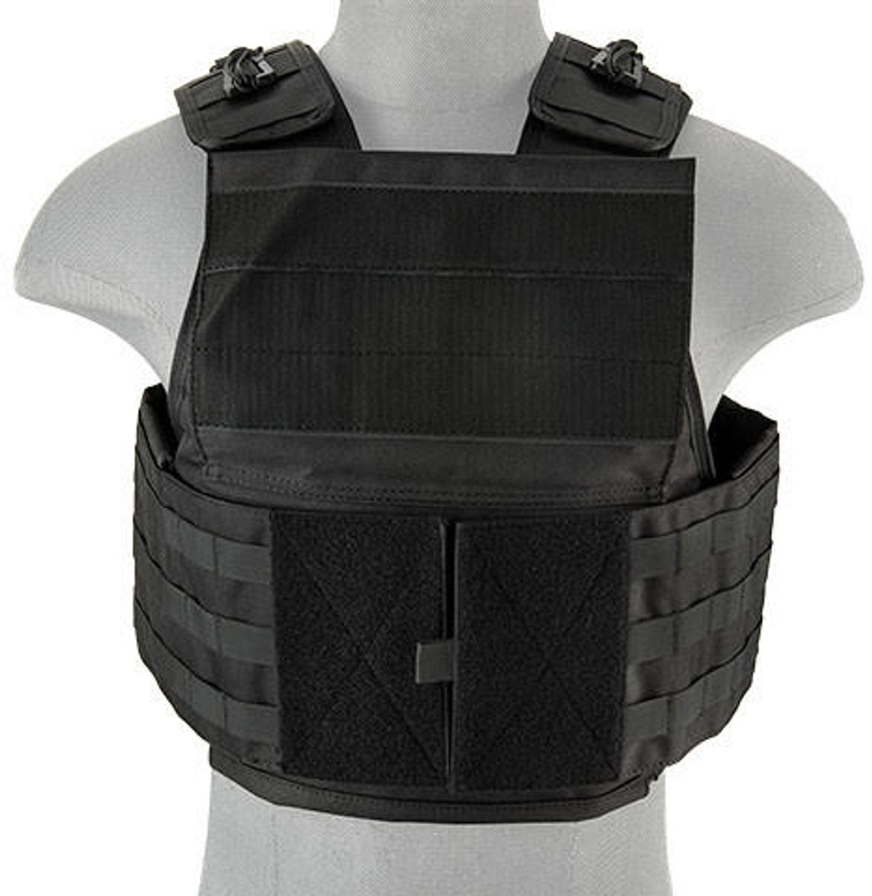 Lancer Tactical Battle 1000D Nylon Molle Plate Carrier, Black