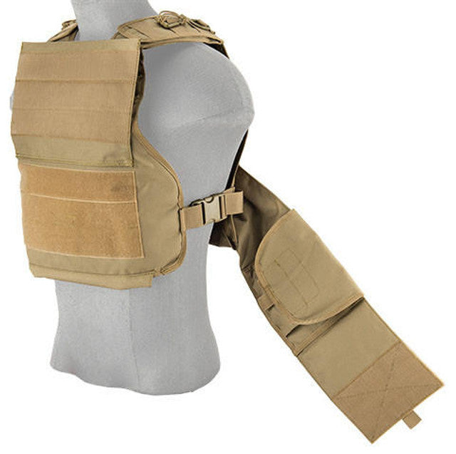 Lancer Tactical Battle 1000D Nylon Molle Plate Carrier, Tan