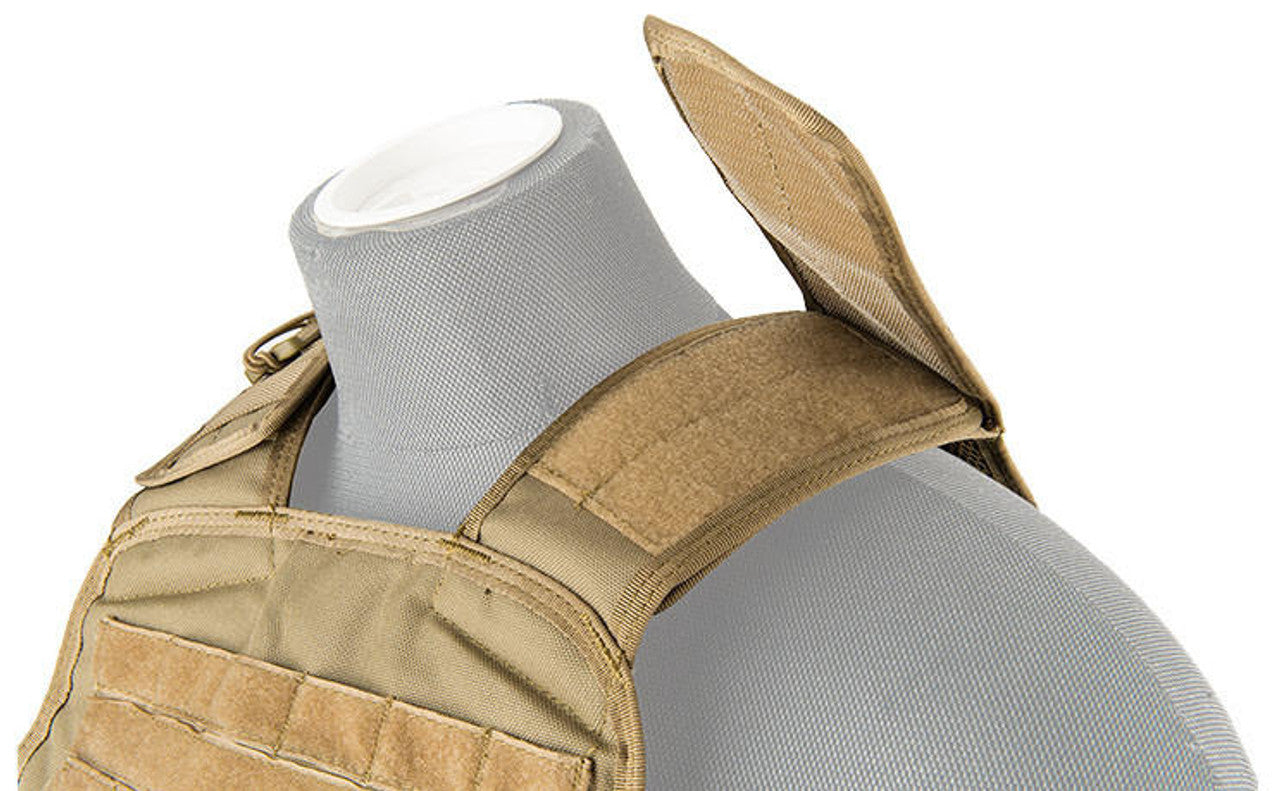 Lancer Tactical Battle 1000D Nylon Molle Plate Carrier, Tan