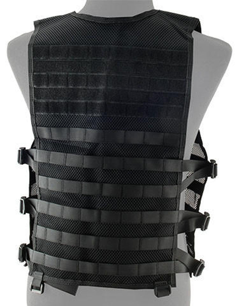 Lancer Tactical Breathable Molle/PALS Adjustable Mesh Vest, Black