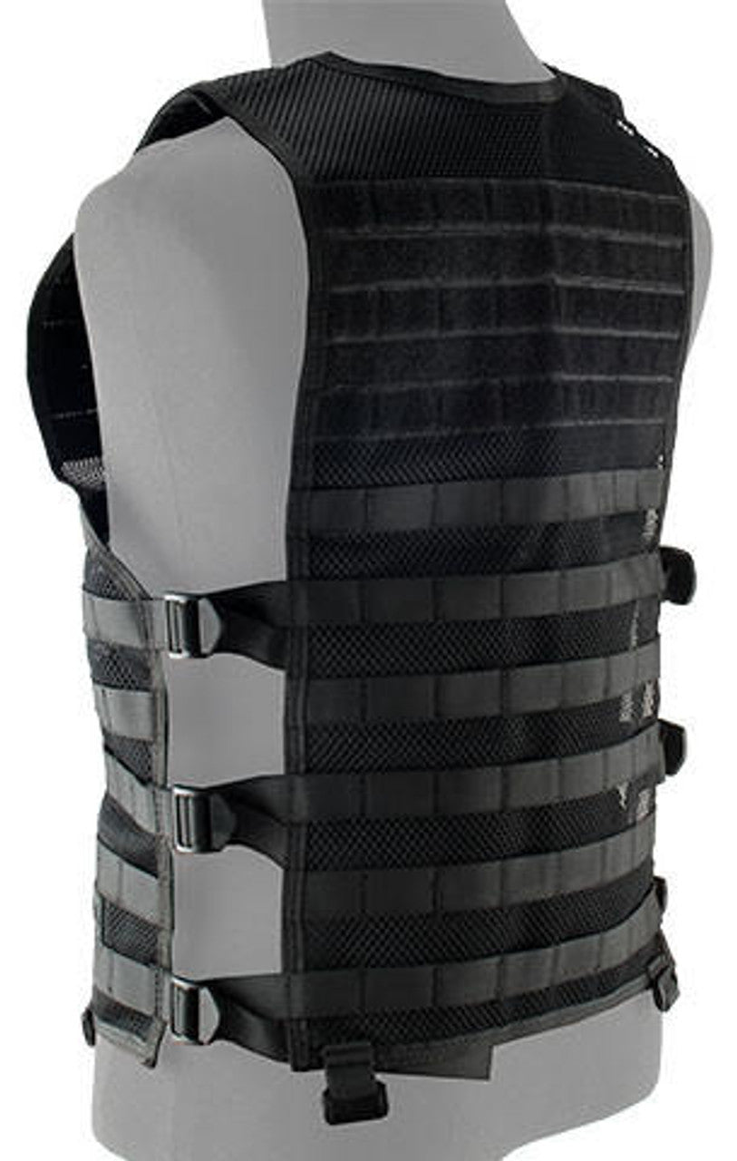 Lancer Tactical Breathable Molle/PALS Adjustable Mesh Vest, Black