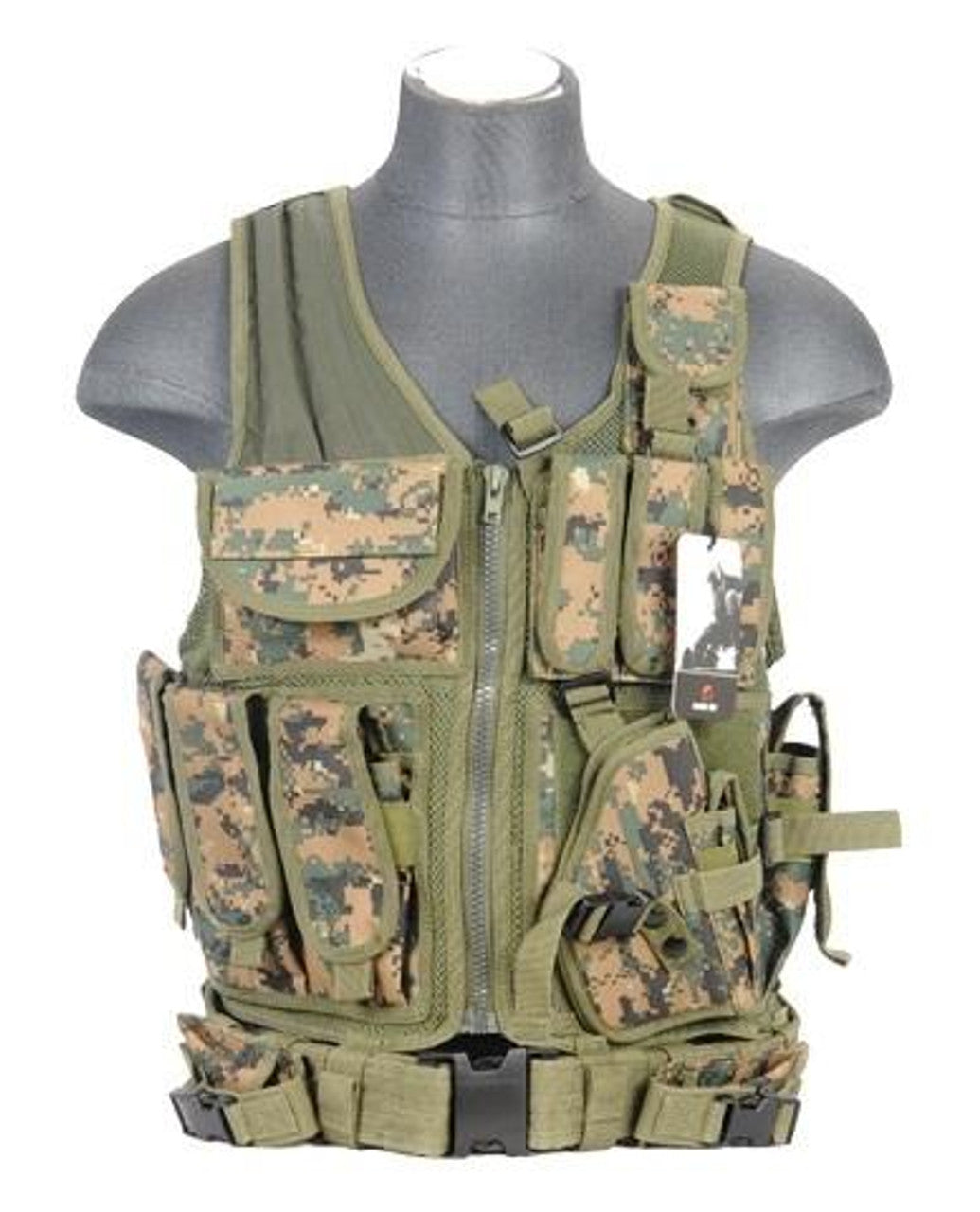 Lancer Tactical Cross Draw Tactical Vest, Digital MARPAT