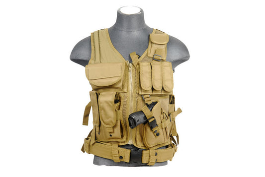 Lancer Tactical Cross Draw Tactical Vest, Tan