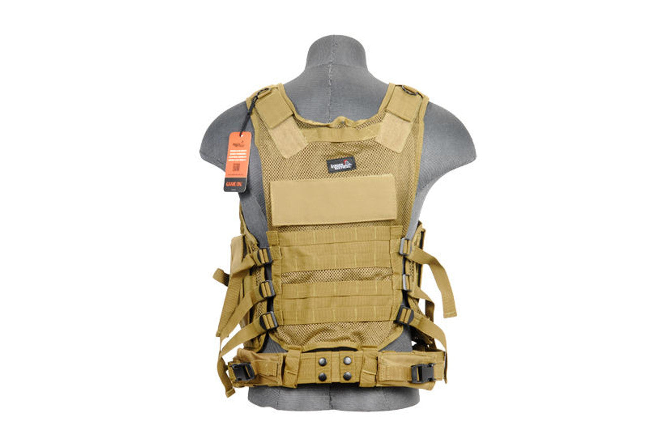 Lancer Tactical Cross Draw Tactical Vest, Tan