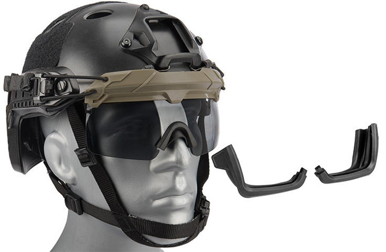 Lancer Tactical Helmet Safety Goggles, Smoke Lens, Foliage